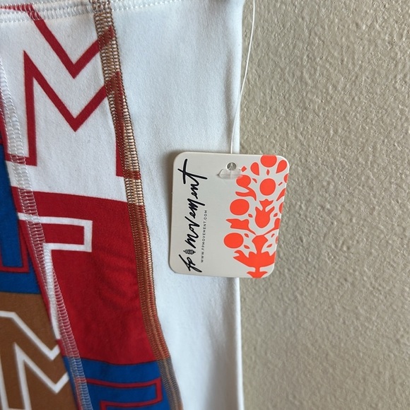 FP Movement Dawn To Dusk Leggings Size XL Red Blue White High Rise Stretchy - Picture 5 of 11